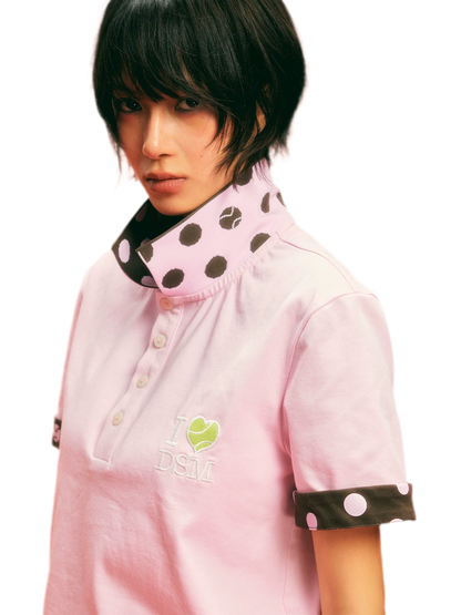 Sorona Polka-Dot Tennis Polo