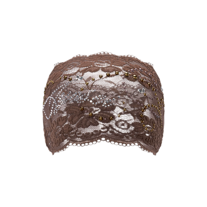 Brown Lace Embellished Headband