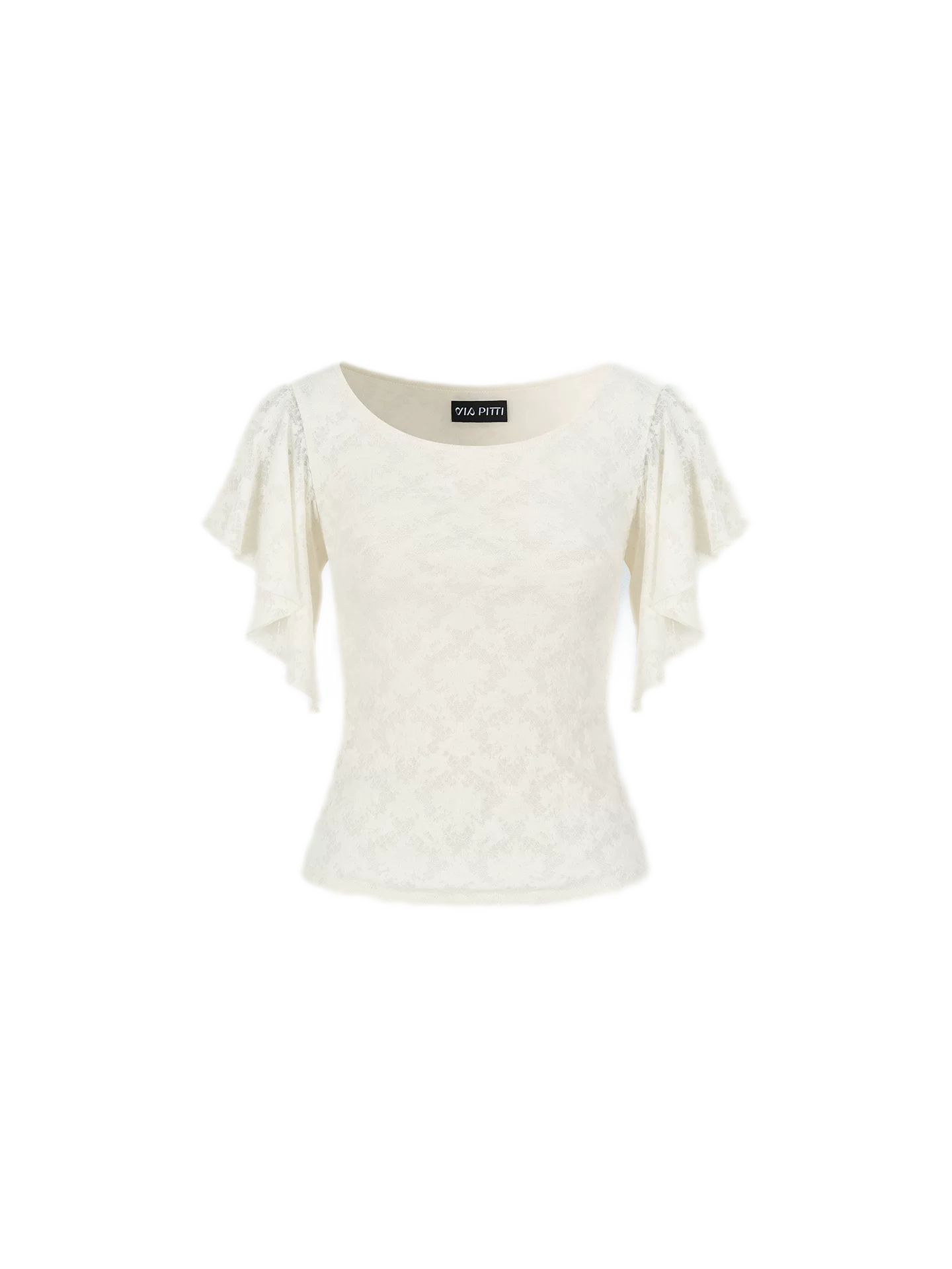 Lace Textured Flutter Tee