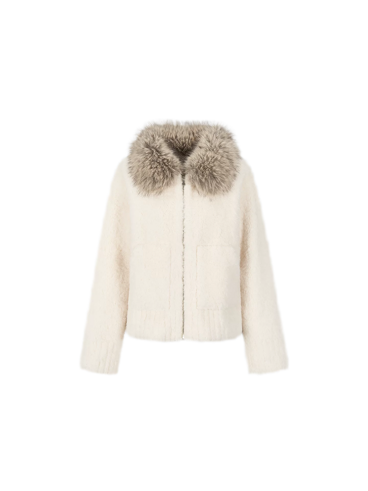 Plush Contrast Collar Jacket