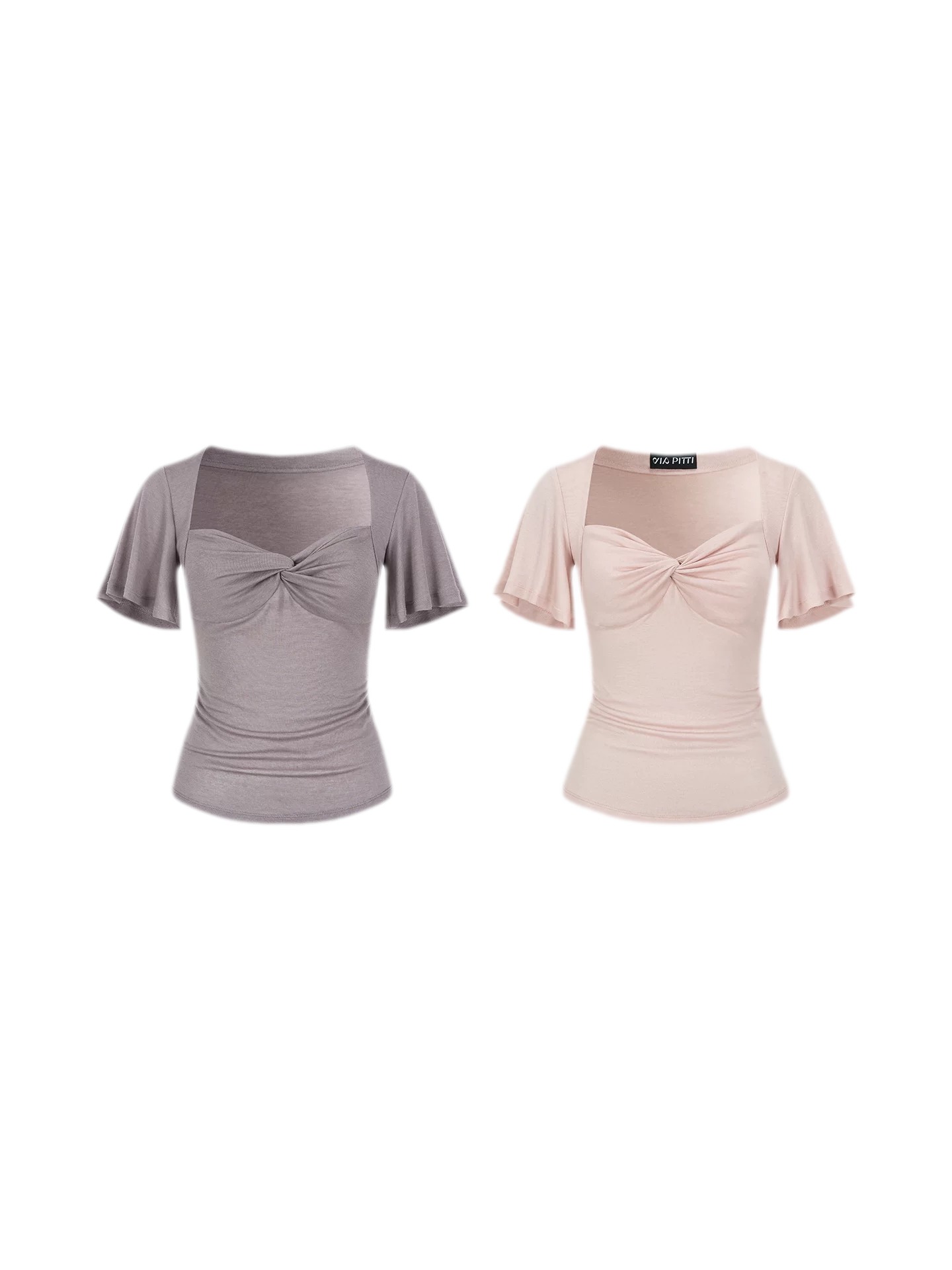 X-line Cross Knot Lyocell Square Neck T-shirt