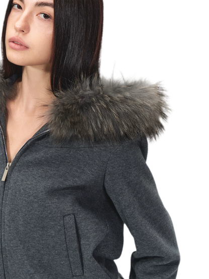 Detachable Fur Collar Fleece Hoodie &amp; Relaxed Pants