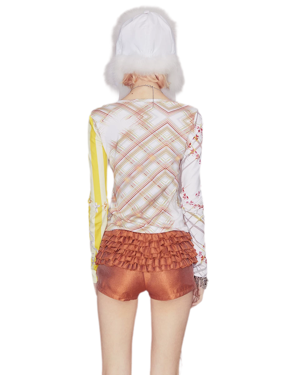 Layered Ruffle Low-Rise Shorts