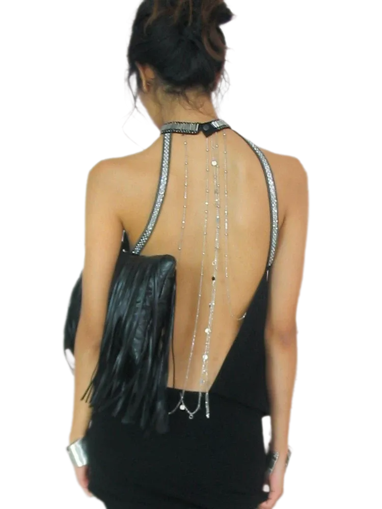 Maxikleid mit gedrehtem Neckholder und offenem Rücken