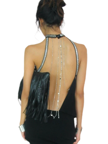 Maxikleid mit gedrehtem Neckholder und offenem Rücken