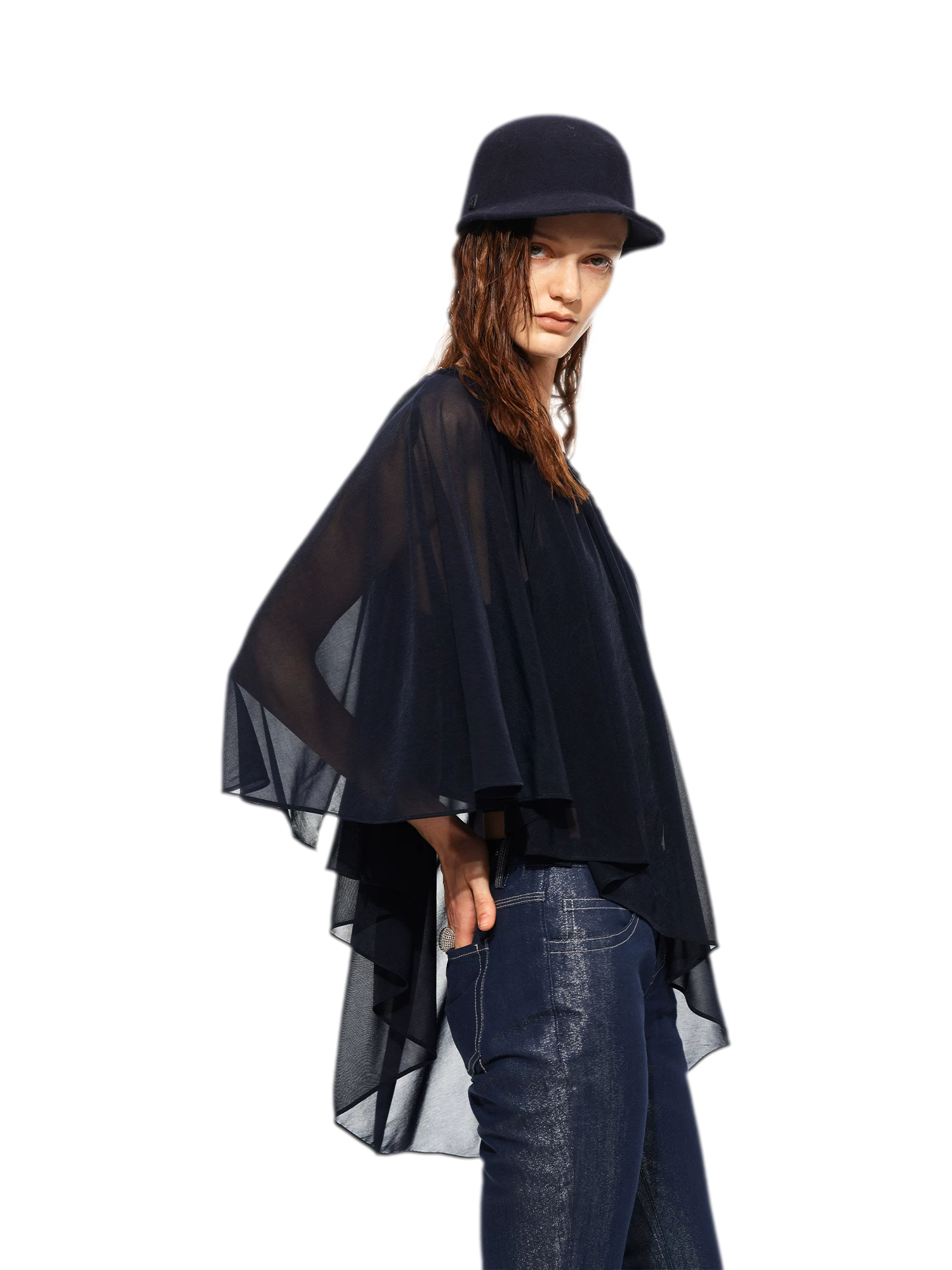 Handwoven Chain Cape Blouse