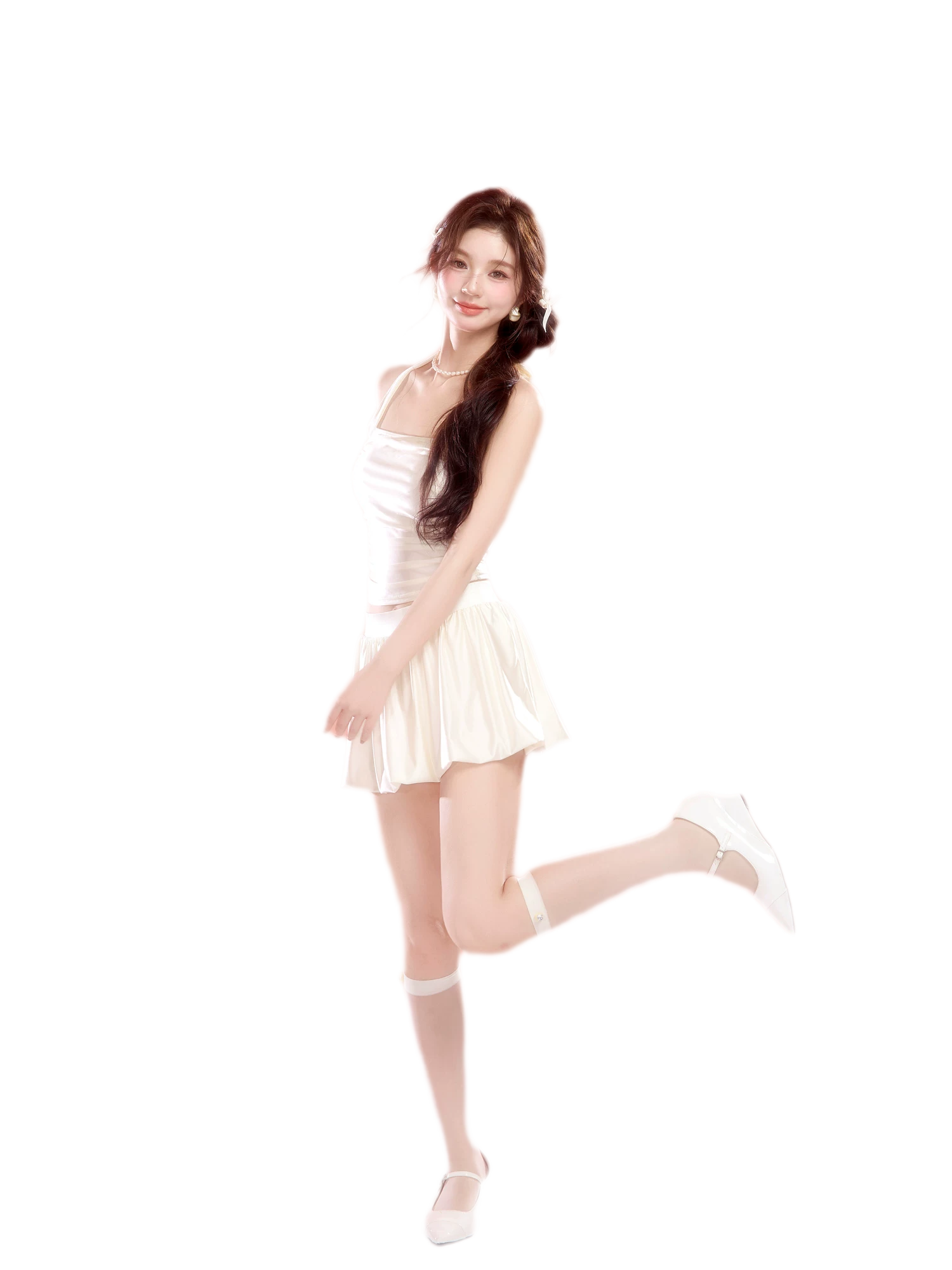 White Two-Piece Swim Dress