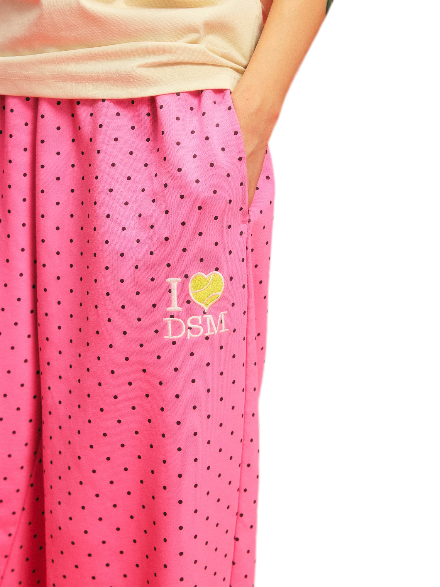 Polka Dot Relaxed Straight-Leg Pants