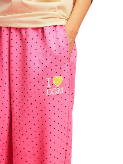 Polka Dot Relaxed Straight-Leg Pants