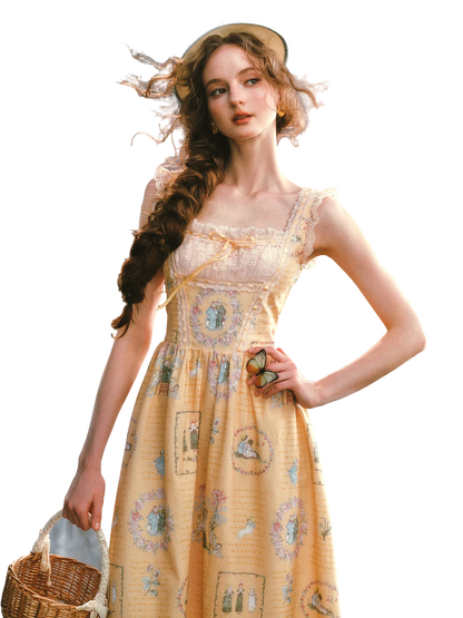 French Country Cotton Floral Dress