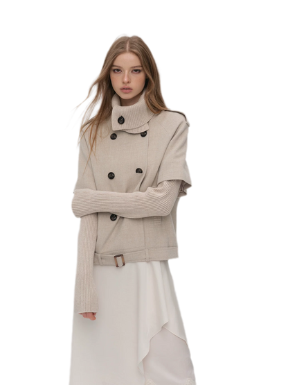 Cape Collar Cropped Jacket