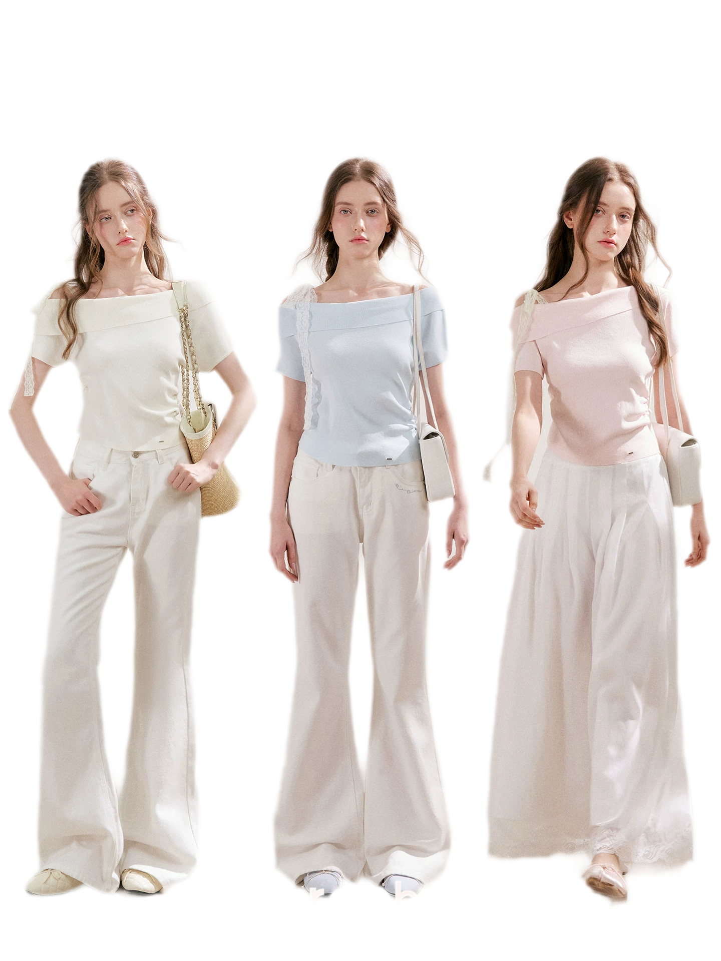 Lace Trim Ruched Knit Top