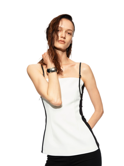 Black White Bustier Cami