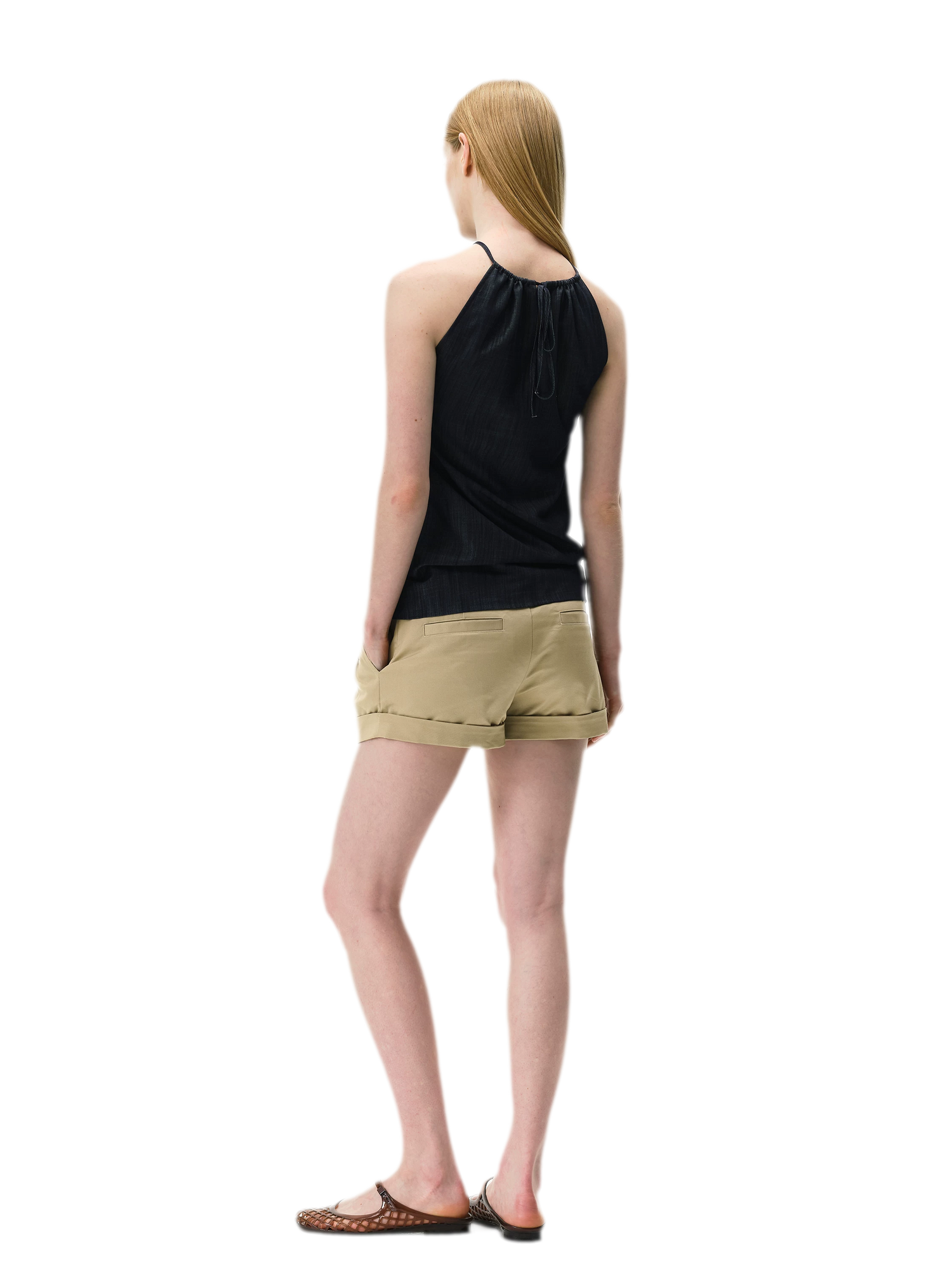 Pleated Twill Shorts