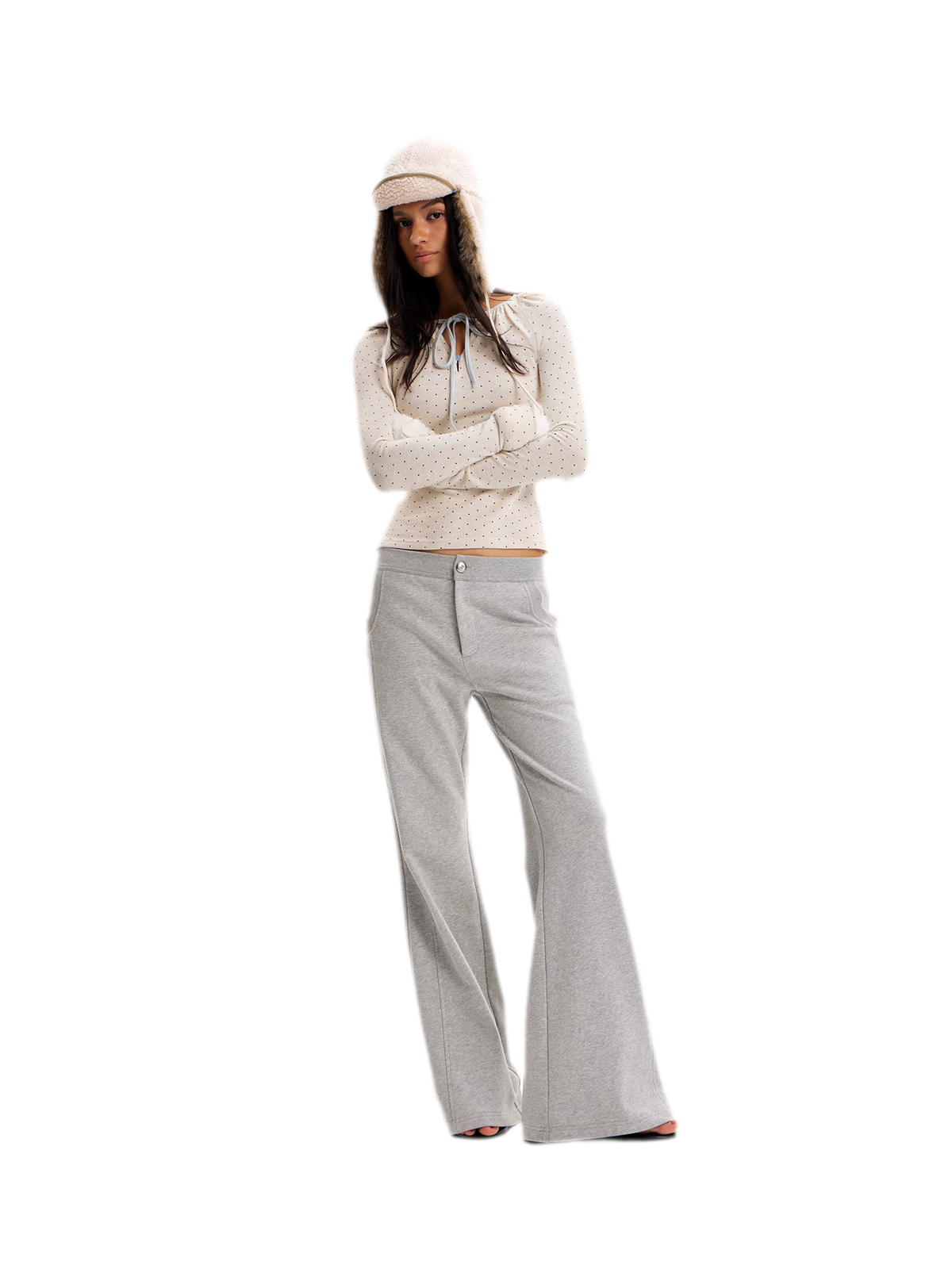 Fur Collar Fitted Jacket Set