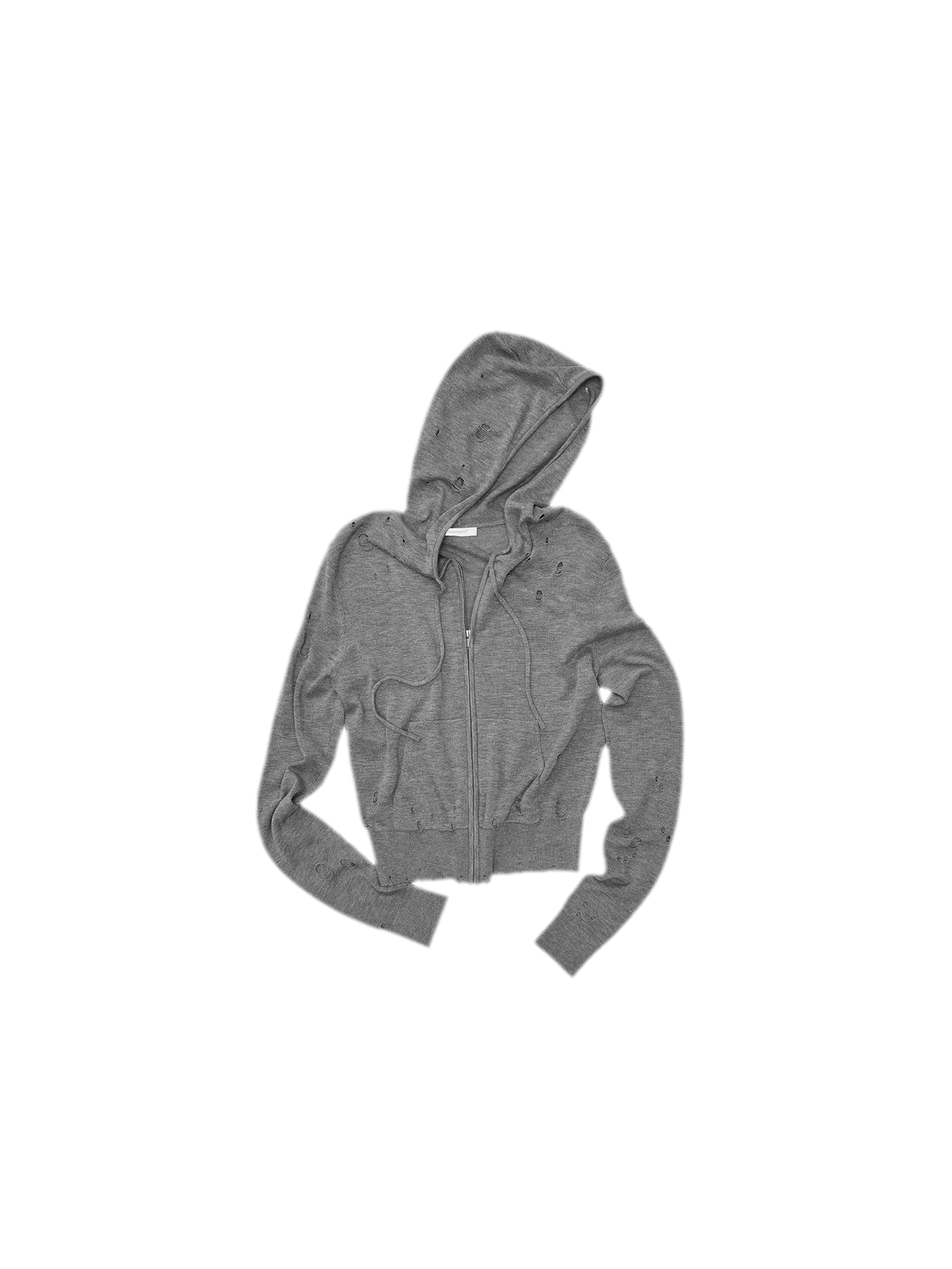 Distressed Hooded Knit Cardigan