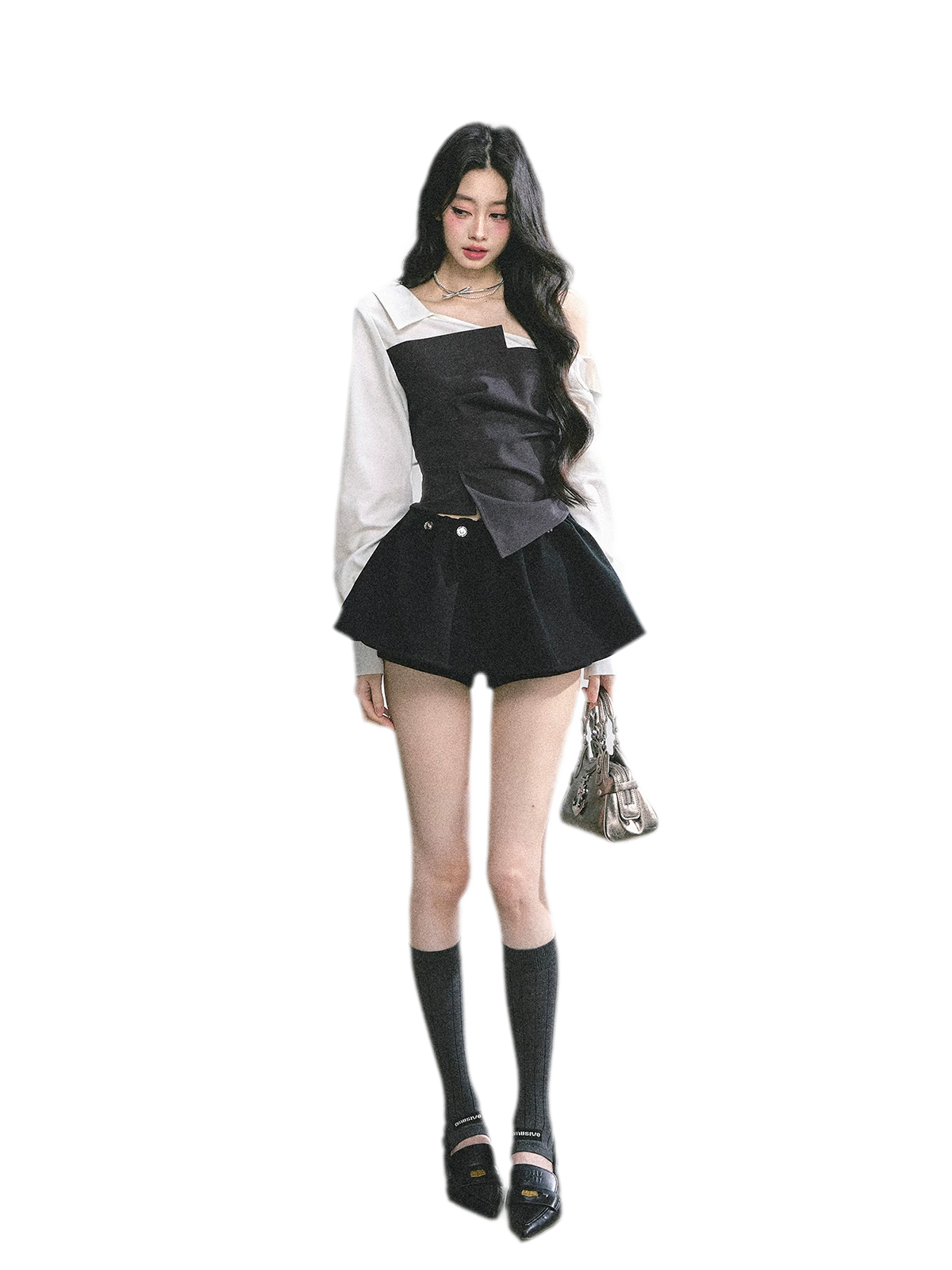 Chemise courte asymétrique