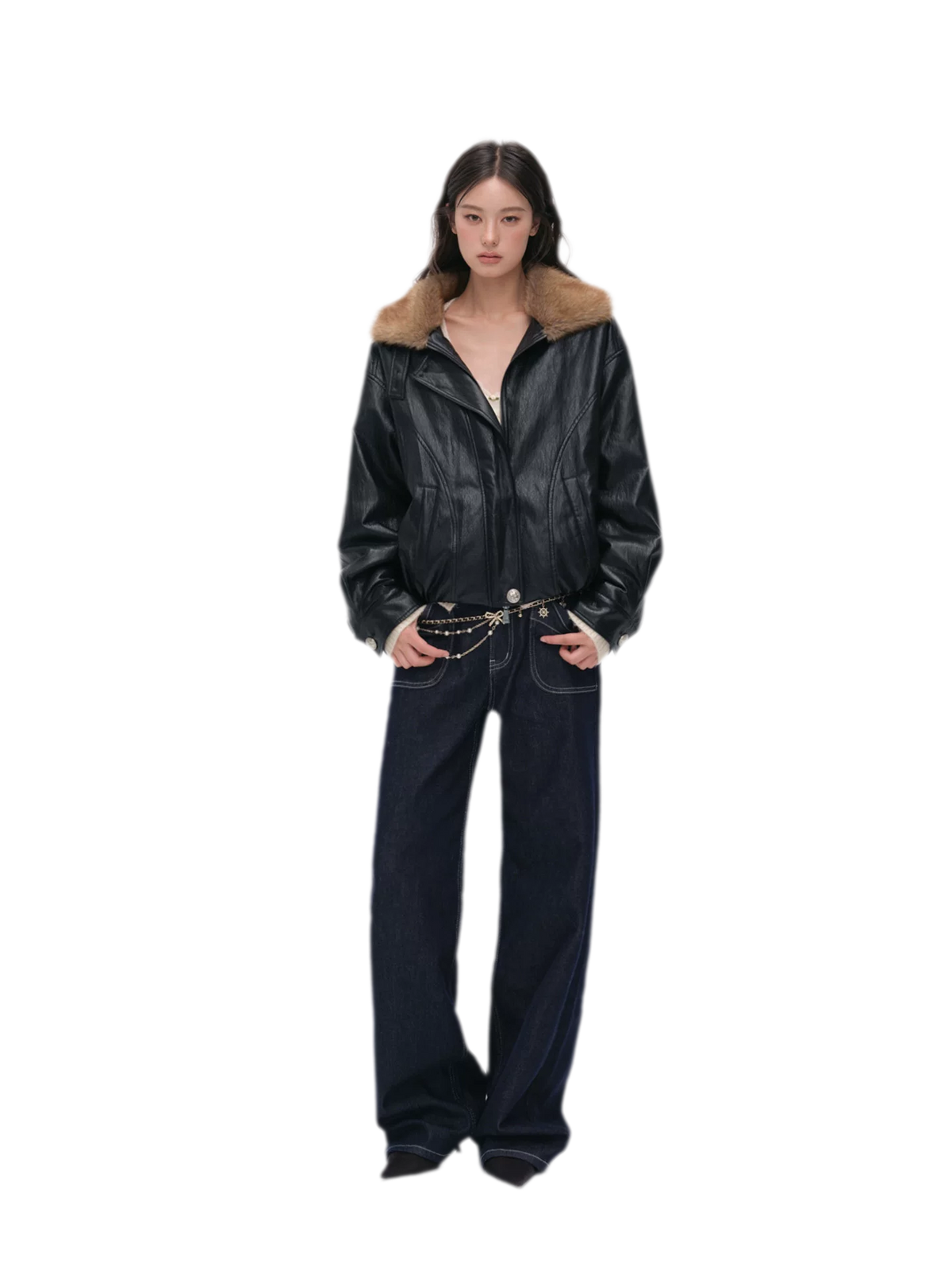 Metallic Leopard Collar Jacket