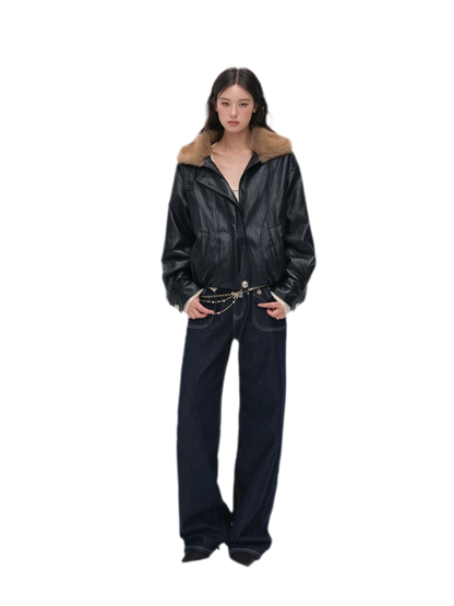 Metallic Leopard Collar Jacket