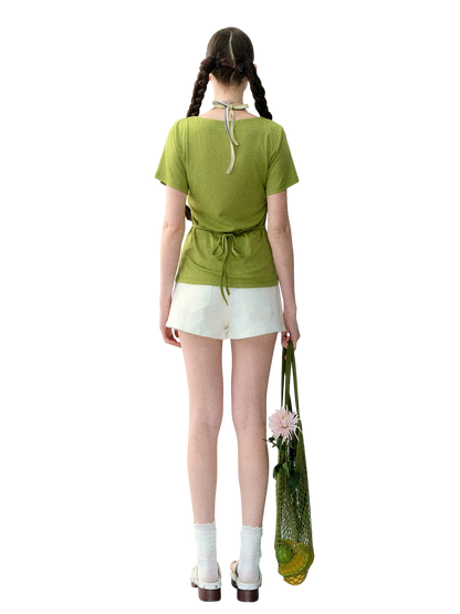 Original Lyocell Colorblock V-Neck Two-Piece Set