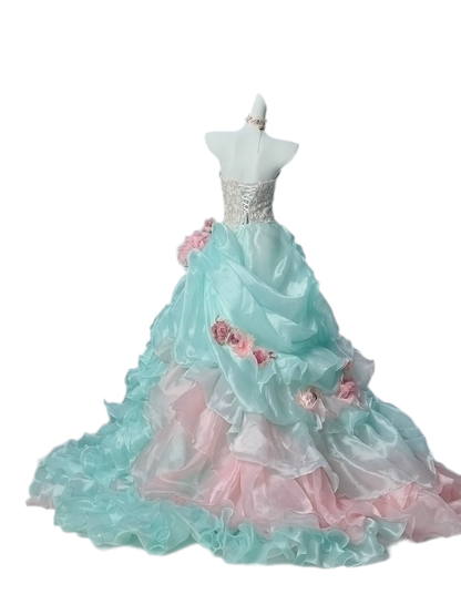 Scintillant Floral Ballgown
