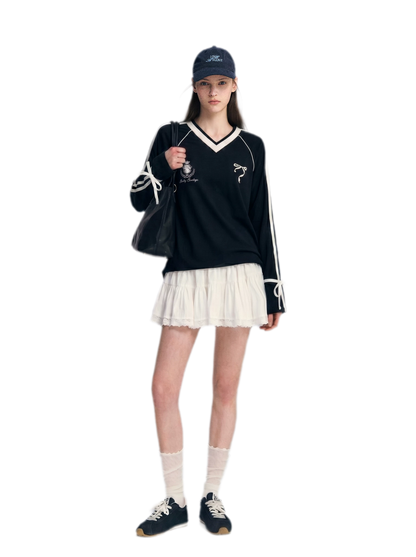 Blokette Jersey V-Neck Set