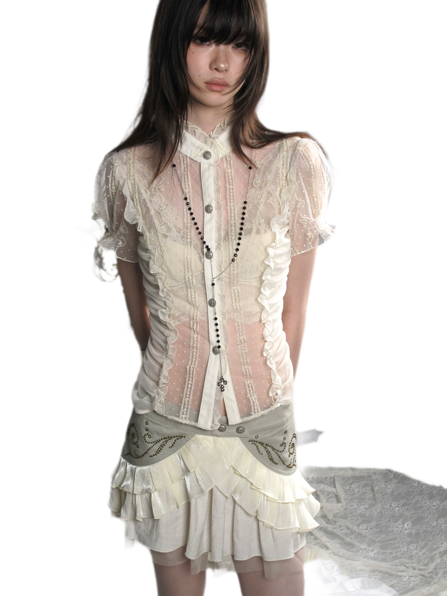 Romantic Archer Sheer Blouse