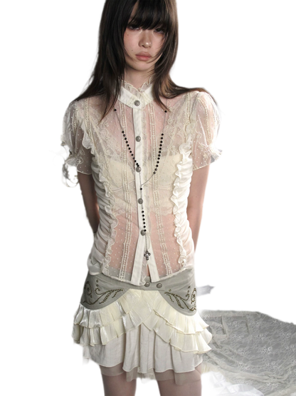 Romantic Archer Sheer Blouse