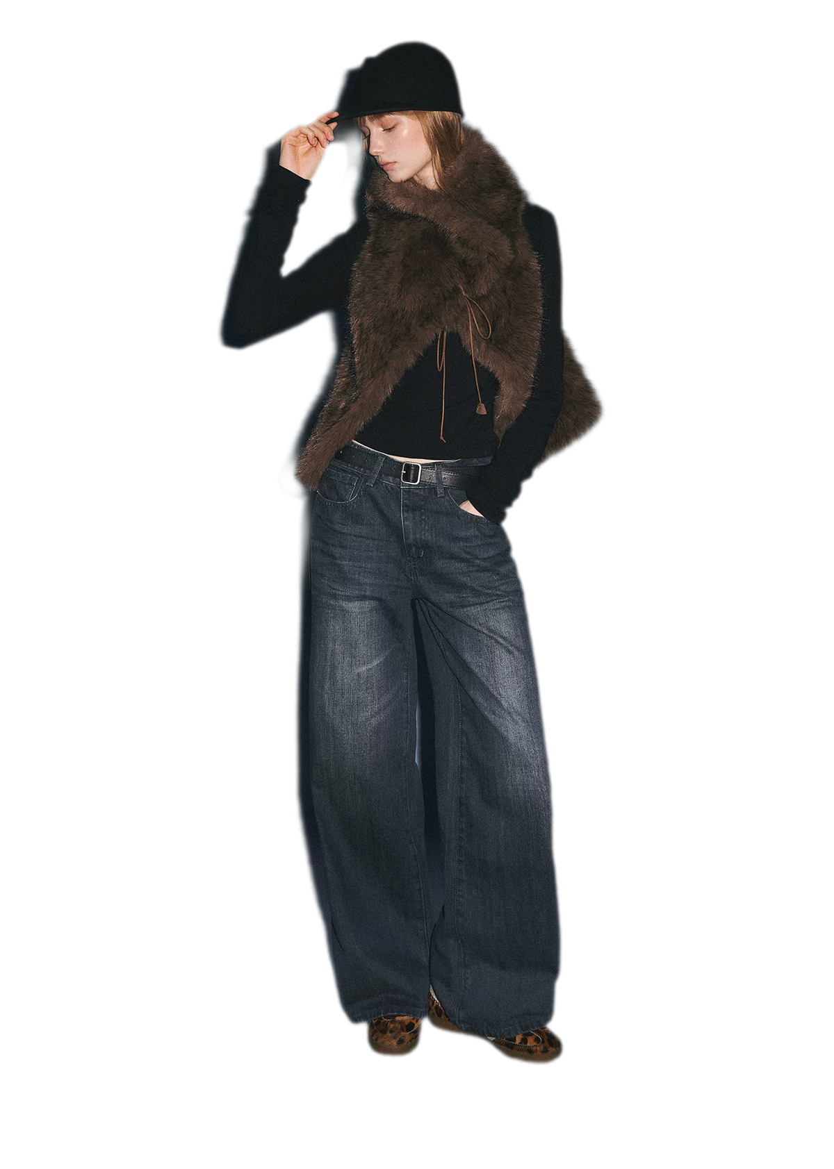 Plush Faux Fur Cropped Vest
