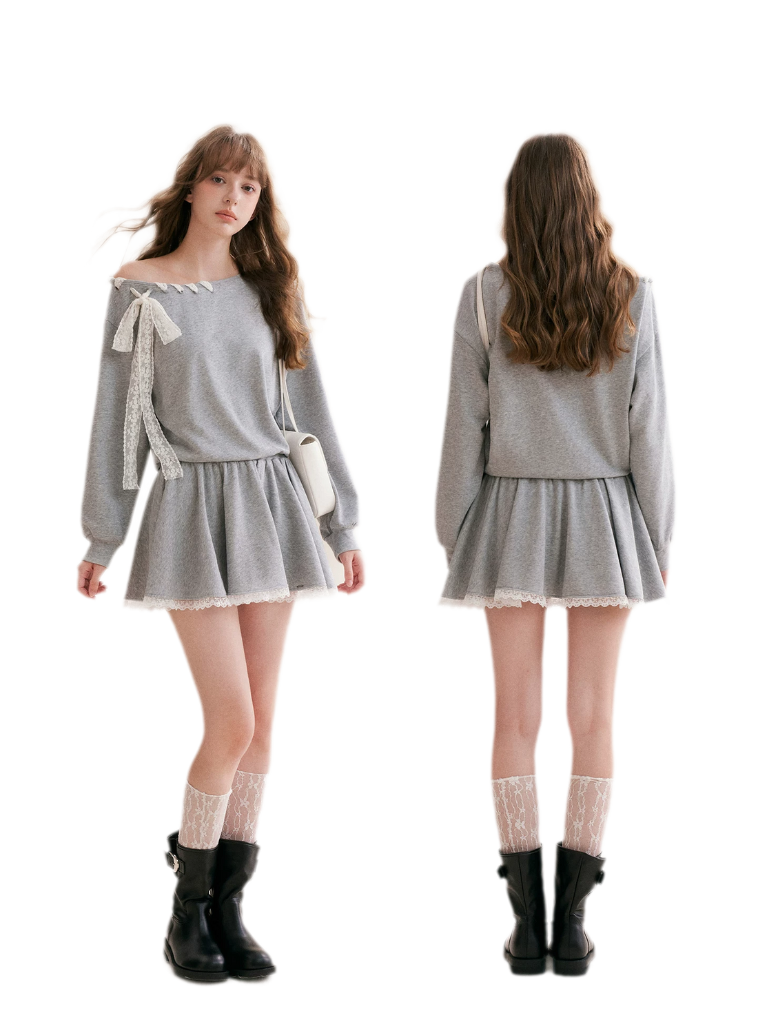 Lace Trim Off-Shoulder Dress