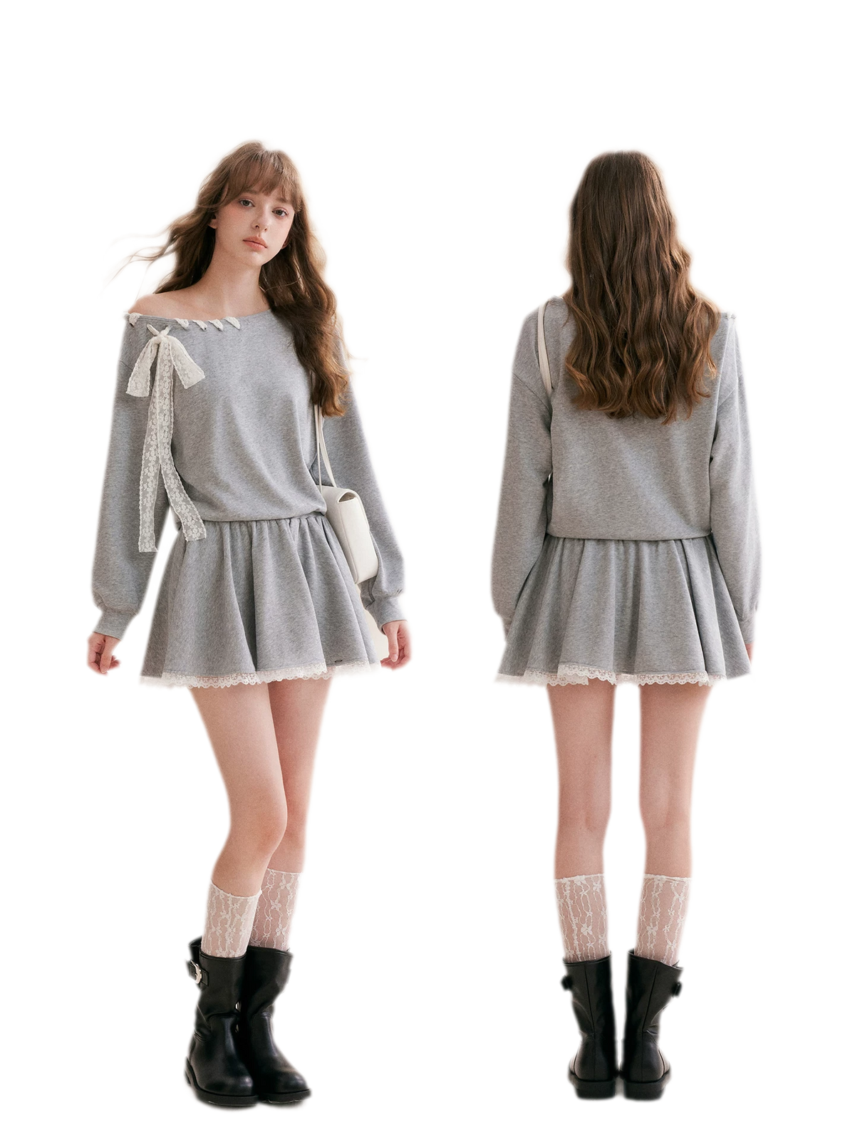 Lace Trim Off-Shoulder Dress