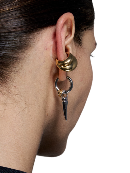 Gold &amp; Silver Tooth Design Earrings
