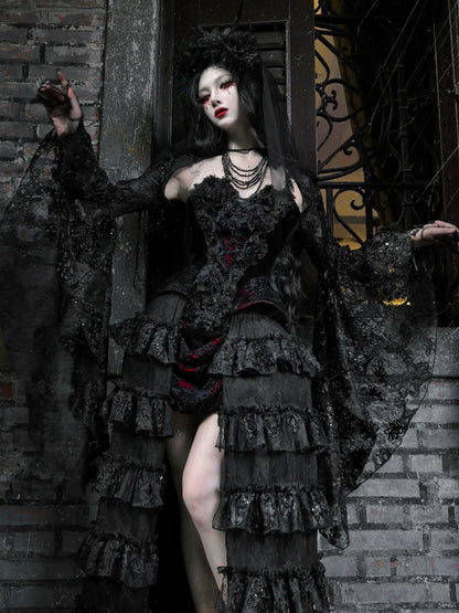 Áo corset Gothic ren nhung