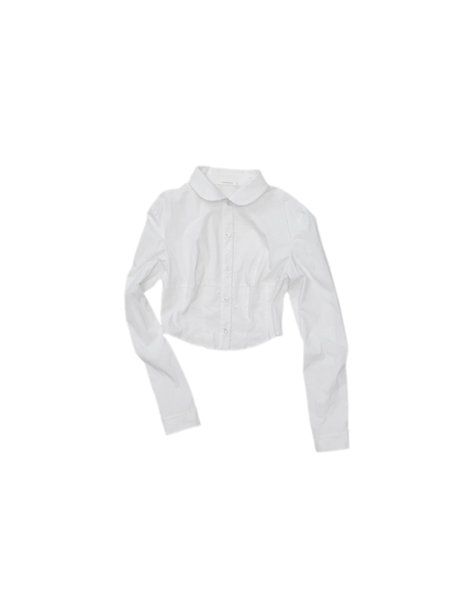 Embroidered Peter Pan Collar Shirt