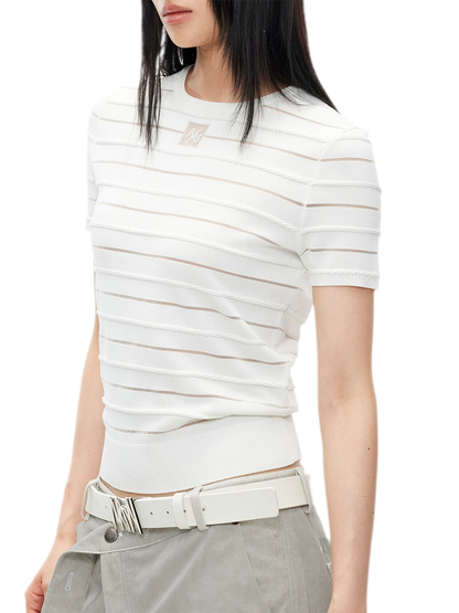 Ice Feel Tee with Organza Weave