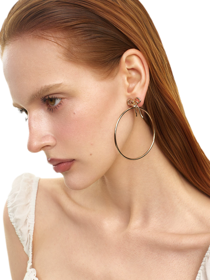 Vintage Rhinestone Bow Earrings