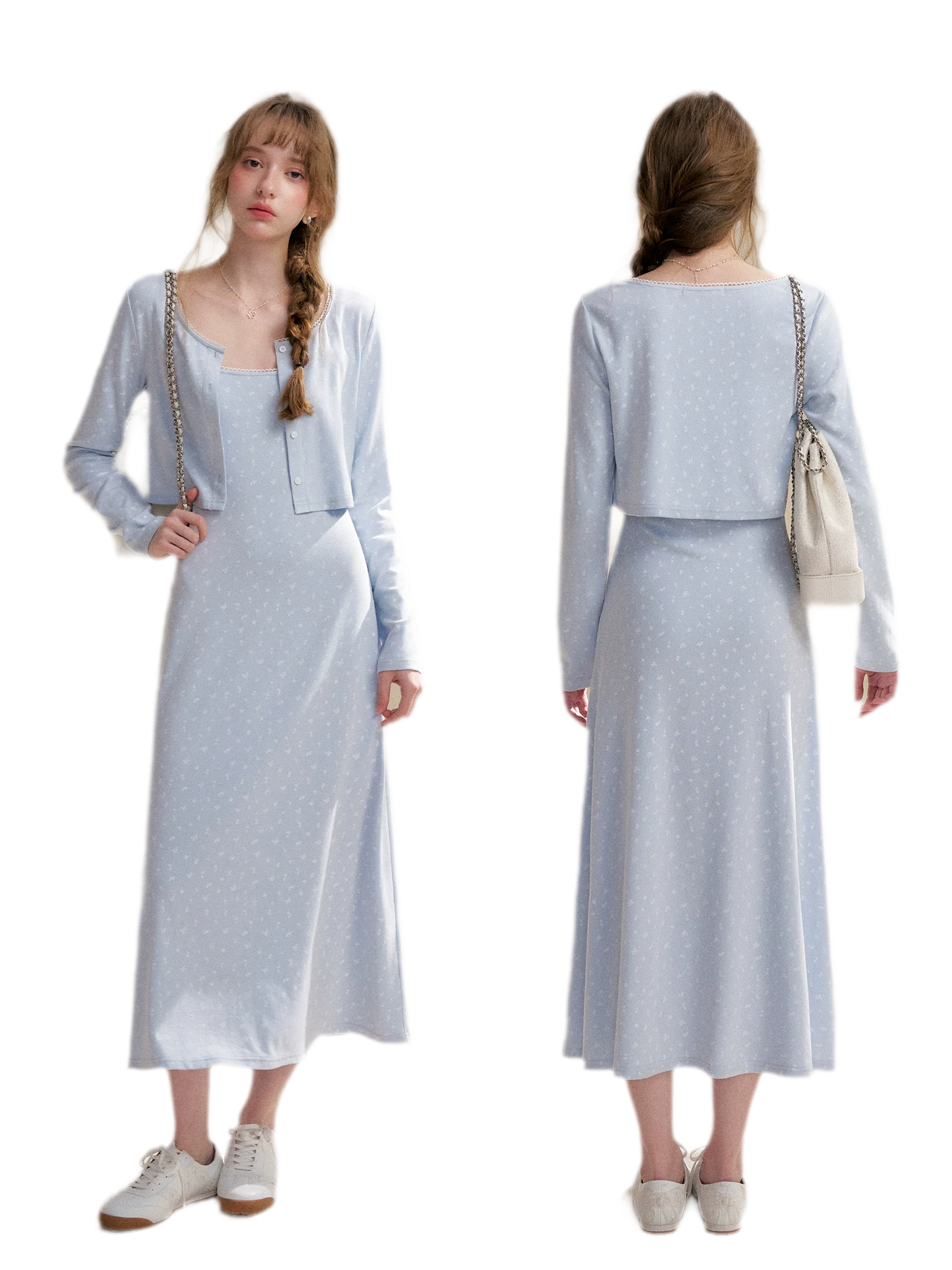 Rose Knit Cardigan Dress