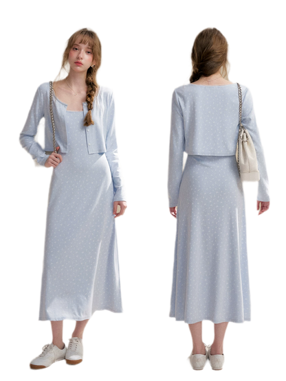 Rose Knit Cardigan Dress