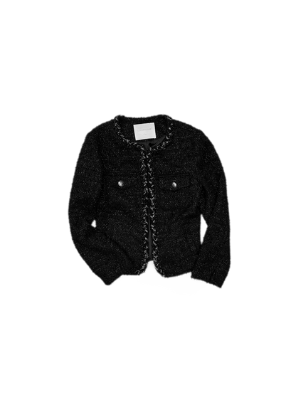Bouclé Cropped Jacket Shorts Set