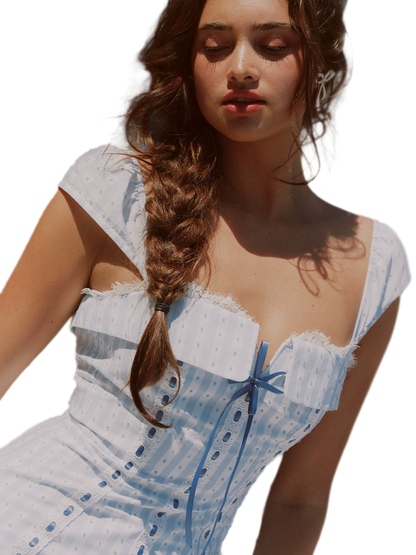 Striped Jacquard A-Line Dress