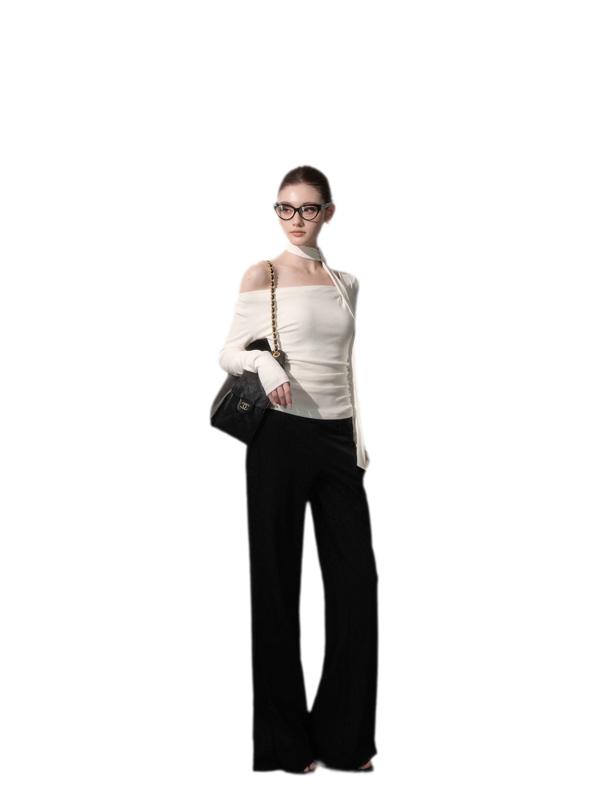 Mid-Rise Wide-Leg Trousers