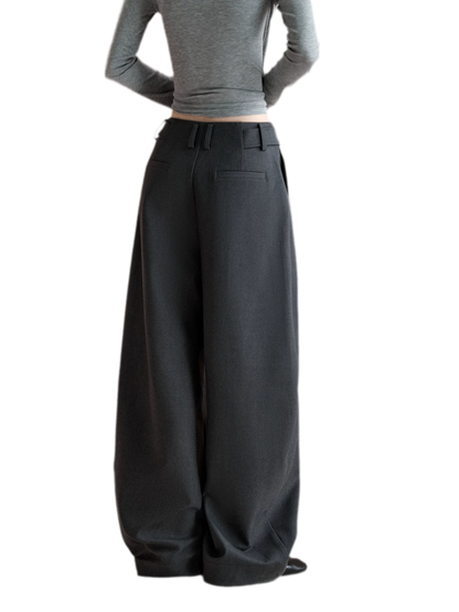 Double Pleat Curved Trousers
