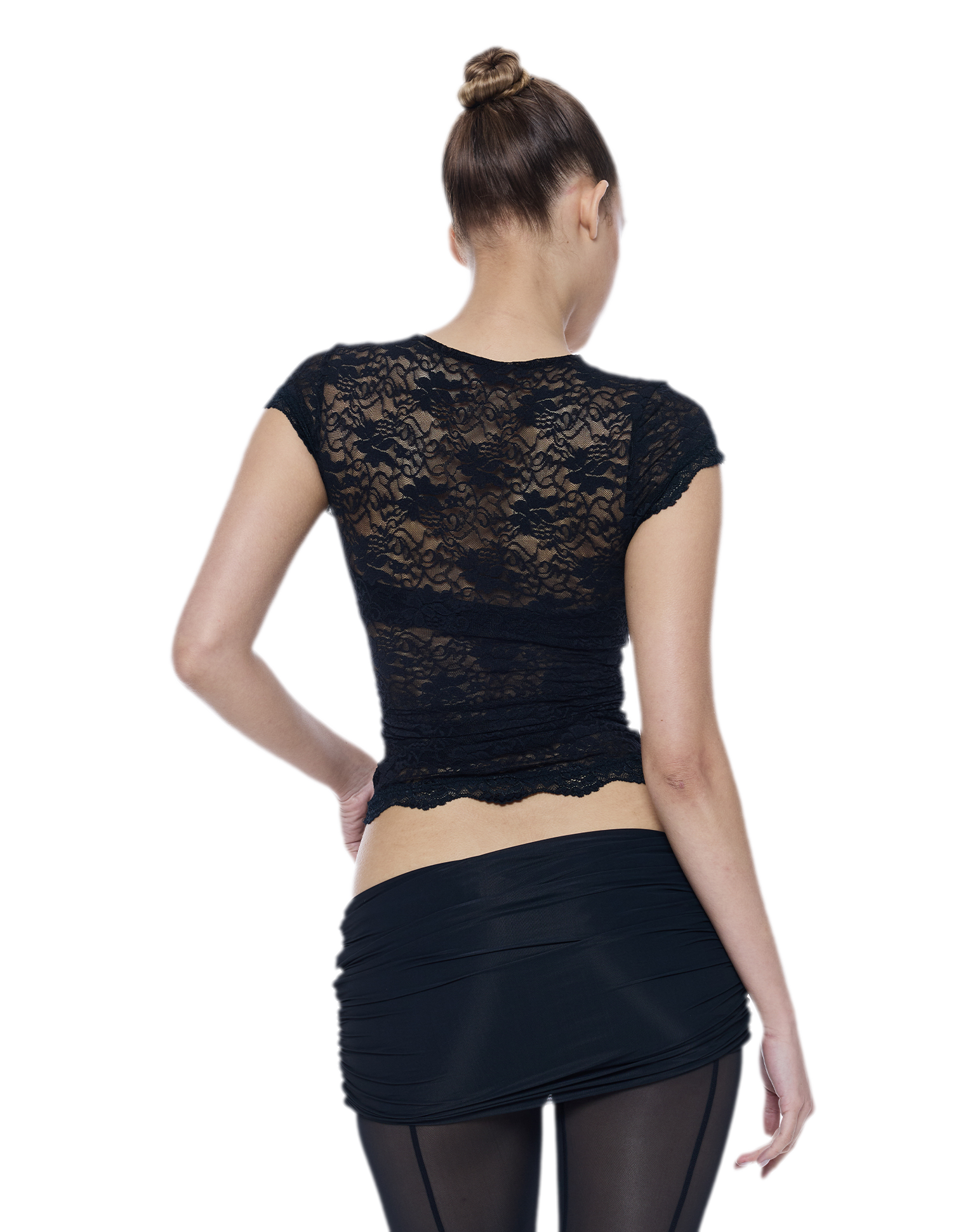 Lace Cutout Slim Top