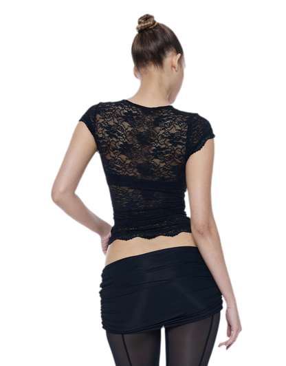 Lace Cutout Slim Top