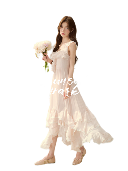 Soft Drape Ruffle Dress