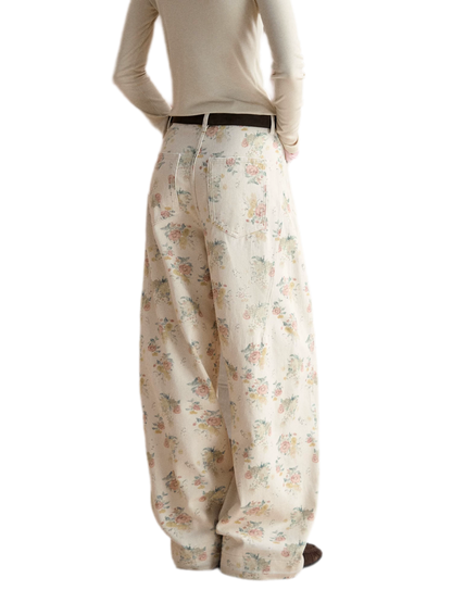 Vintage-Hose mit geschwungenem weitem Bein