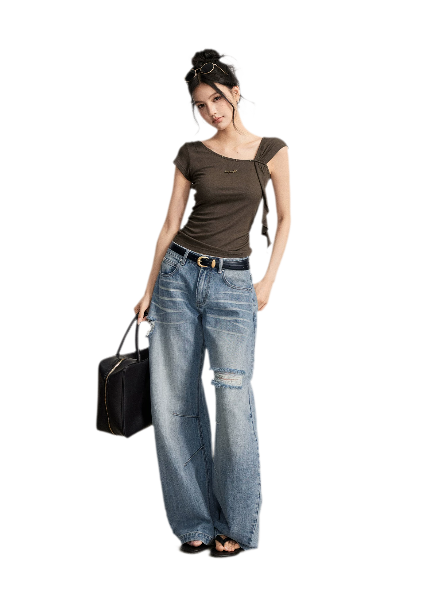 Draped Asymmetric Tee