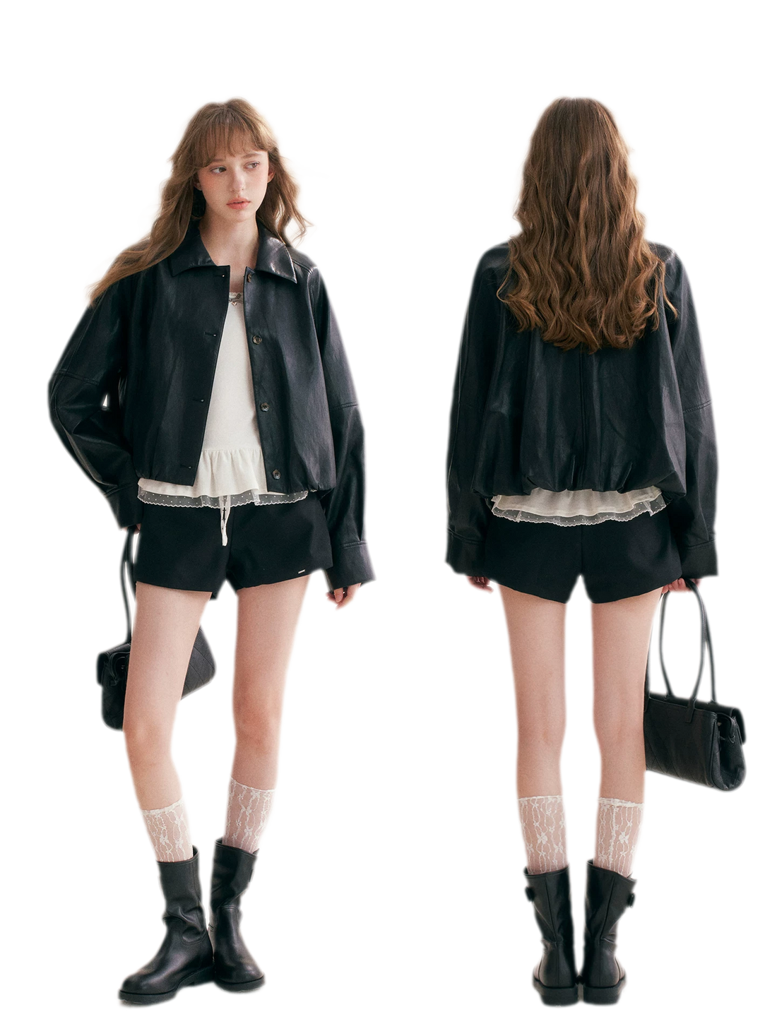 Matte Faux Leather Relaxed Jacket