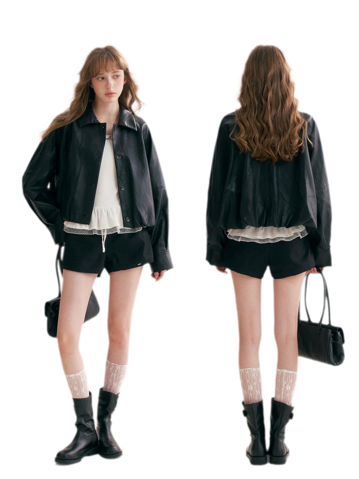 Matte Faux Leather Relaxed Jacket