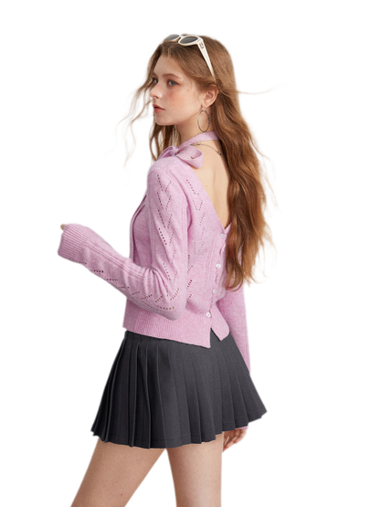 Openwork Reversible Knit Top
